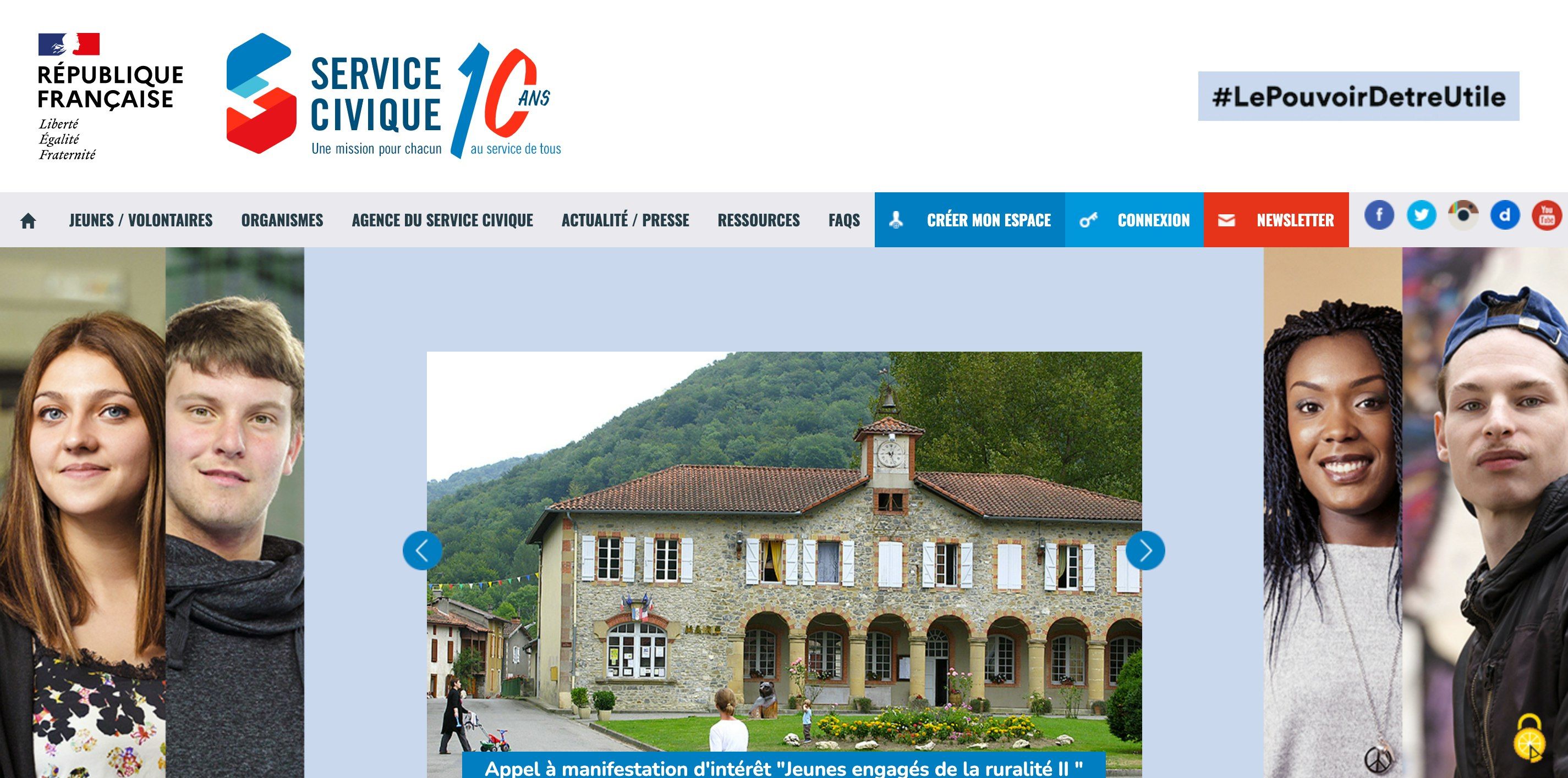 site de l'agence du service civique